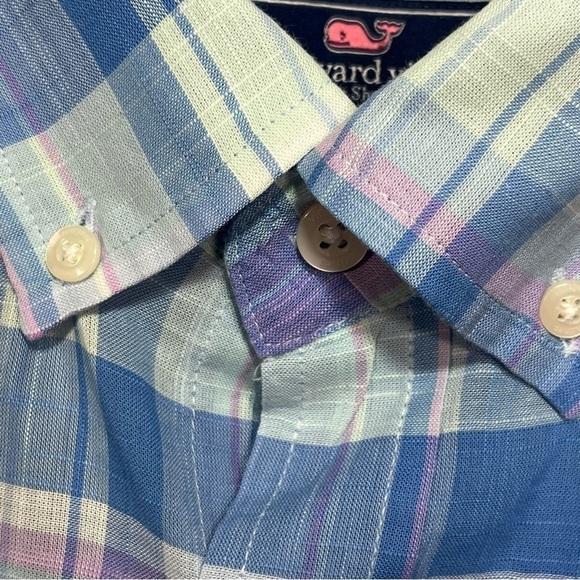 Vineyard Vines Shirt Mens XL Blue Plaid Button Up Classic Fit Murray Shirt - Picture 4 of 9